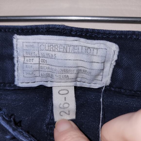 Current/Elliot The Ankle Skinny Jeans Size 26 Low Rise Dark Rise - Picture 3 of 6